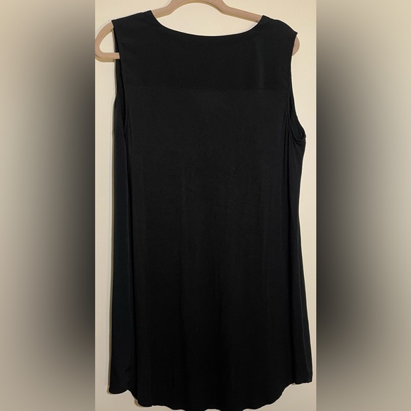 New York & Company Stretch Shift dress L black notch collar - Picture 7 of 9